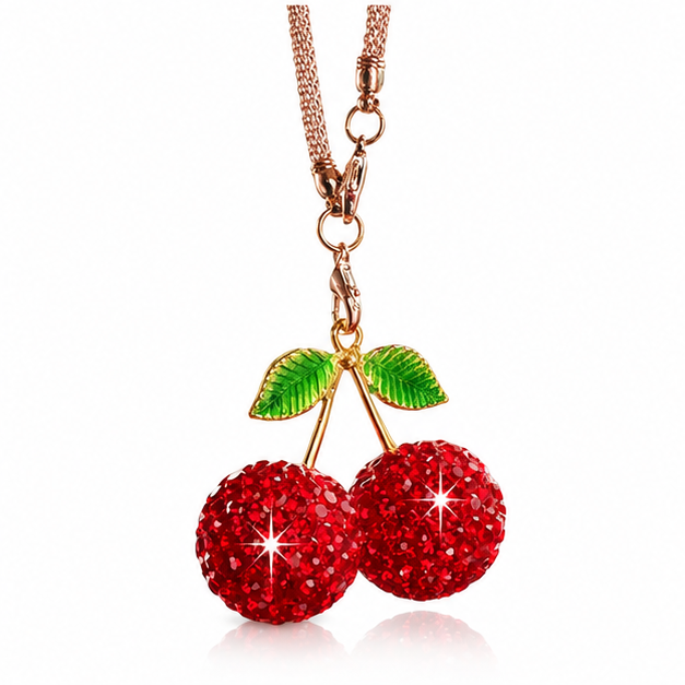 CrystalCherry Rearview Mirror Charm